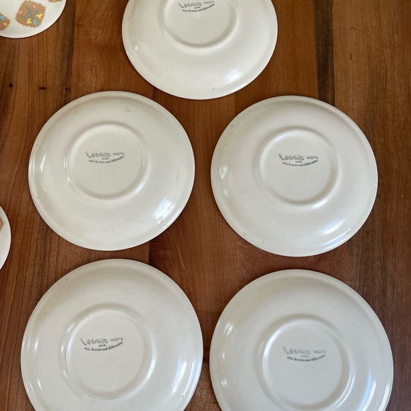 Set of Five Vintage Vernon Kilns Ware Stoneware Cups and Saucers Floral MCM - Picture 7 of 7